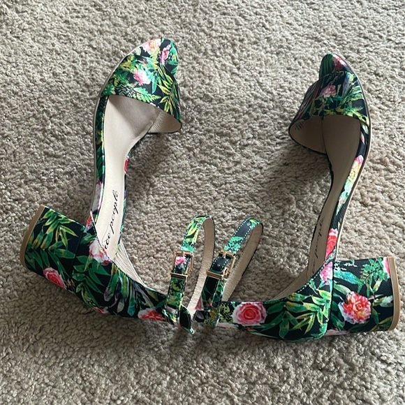 FREE PEOPLE Printed Marigold Block Heels - Picture 3 of 8